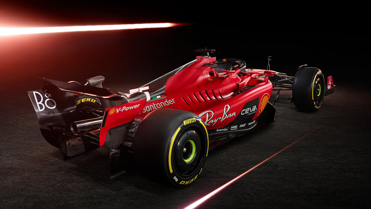 Nuova Ferrari SF-23 angolo posteriore