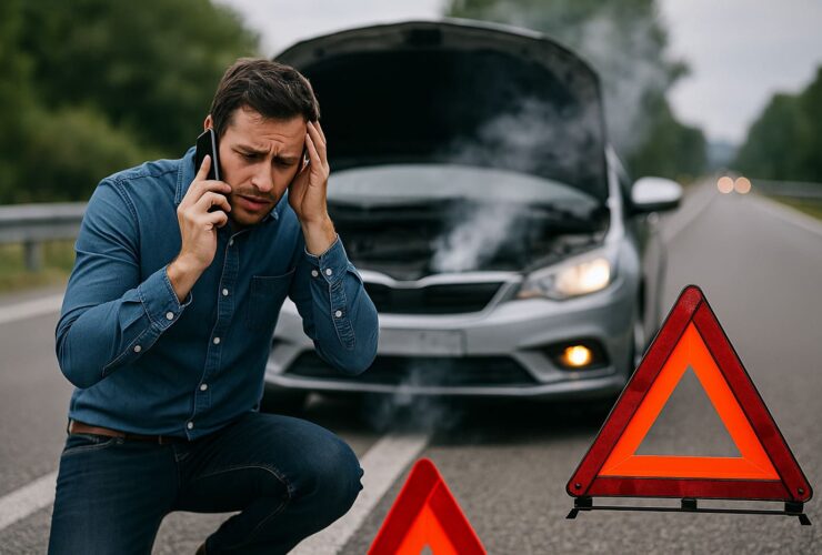 auto che si surriscalda in autostrada