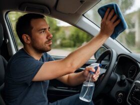 sgrassare vetri interni auto